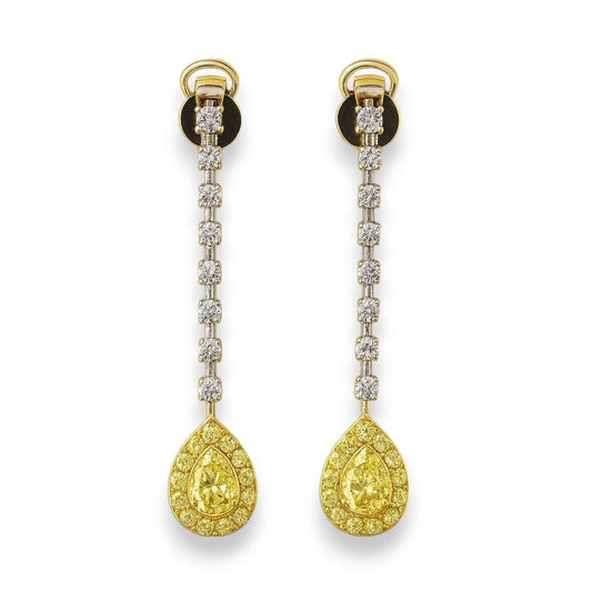 0.83 CT Yellow Diamond Earrings