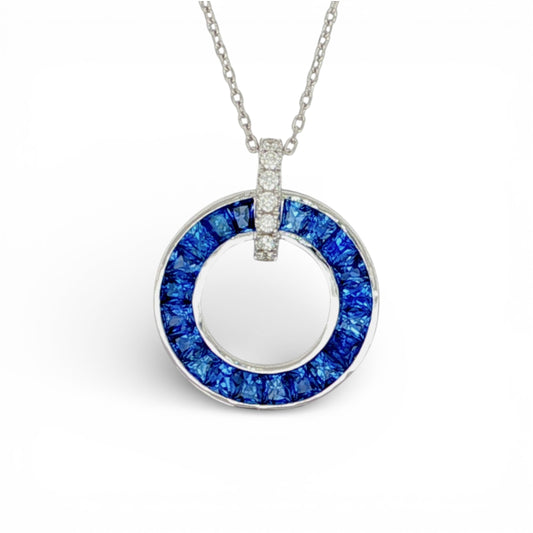 1.40 CT Blue Sapphires Pendant