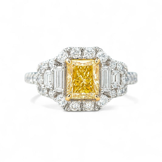 1.05 CT Yellow Diamond Ring