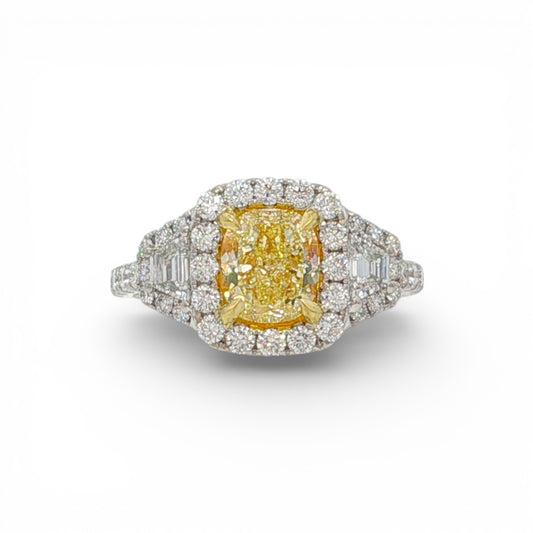 1.52 CT Yellow Diamond Ring
