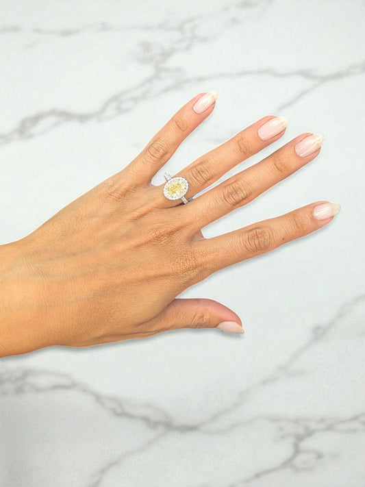 3.02 CT Yellow Diamond Ring