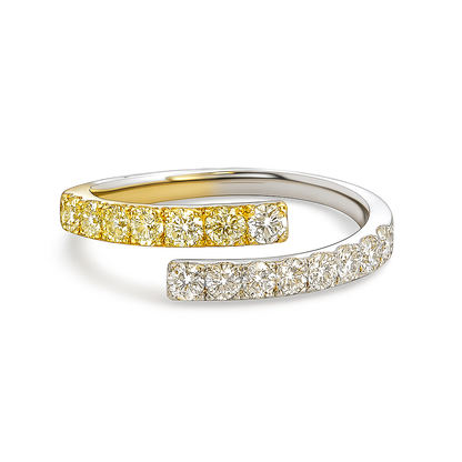 0.93 CT Yellow & White Diamond Band