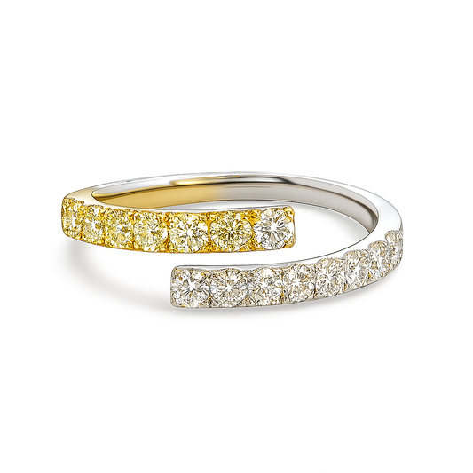 0.93 CT Yellow & White Diamond Band