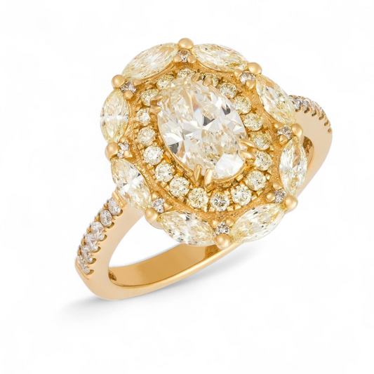 1.63 CT Yellow Diamond Ring
