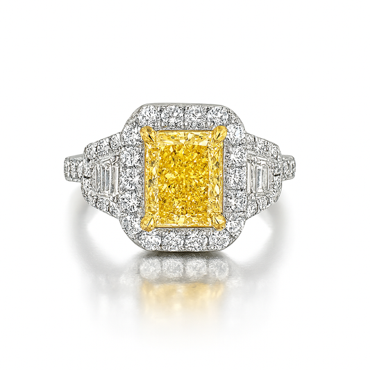 2.07 CT Yellow Diamond Ring