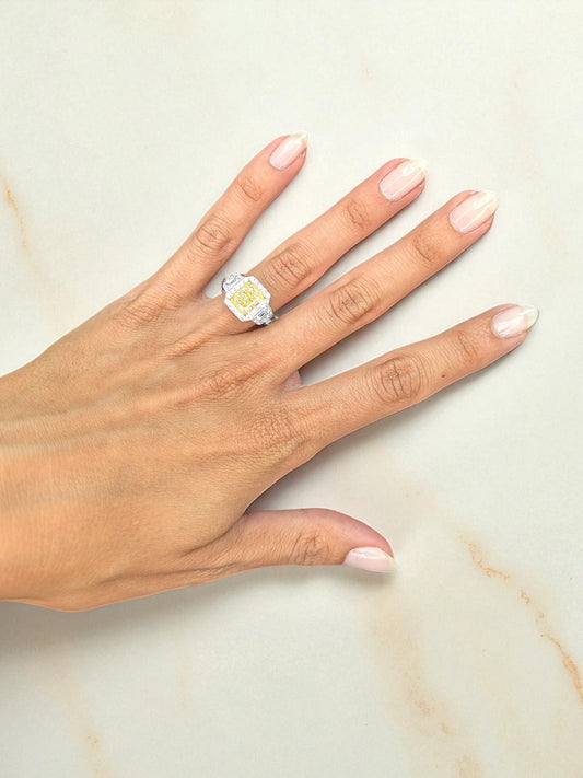 2.52 CT Yellow Diamond Ring
