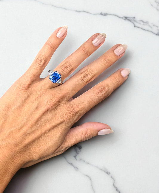 5.97 CT Unheated Sapphire Ring
