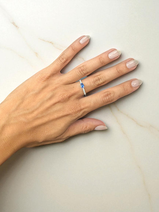 0.54 CT Sapphire & Diamond Ring