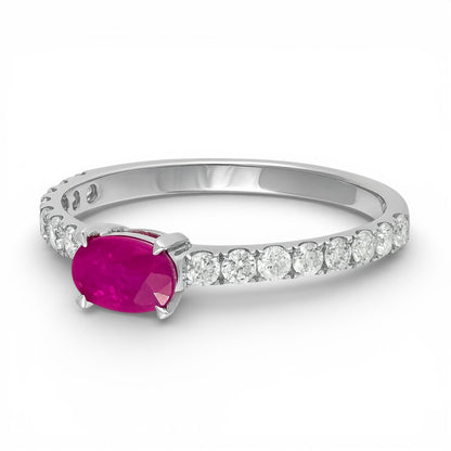 0.74 CT Ruby and Diamond Ring