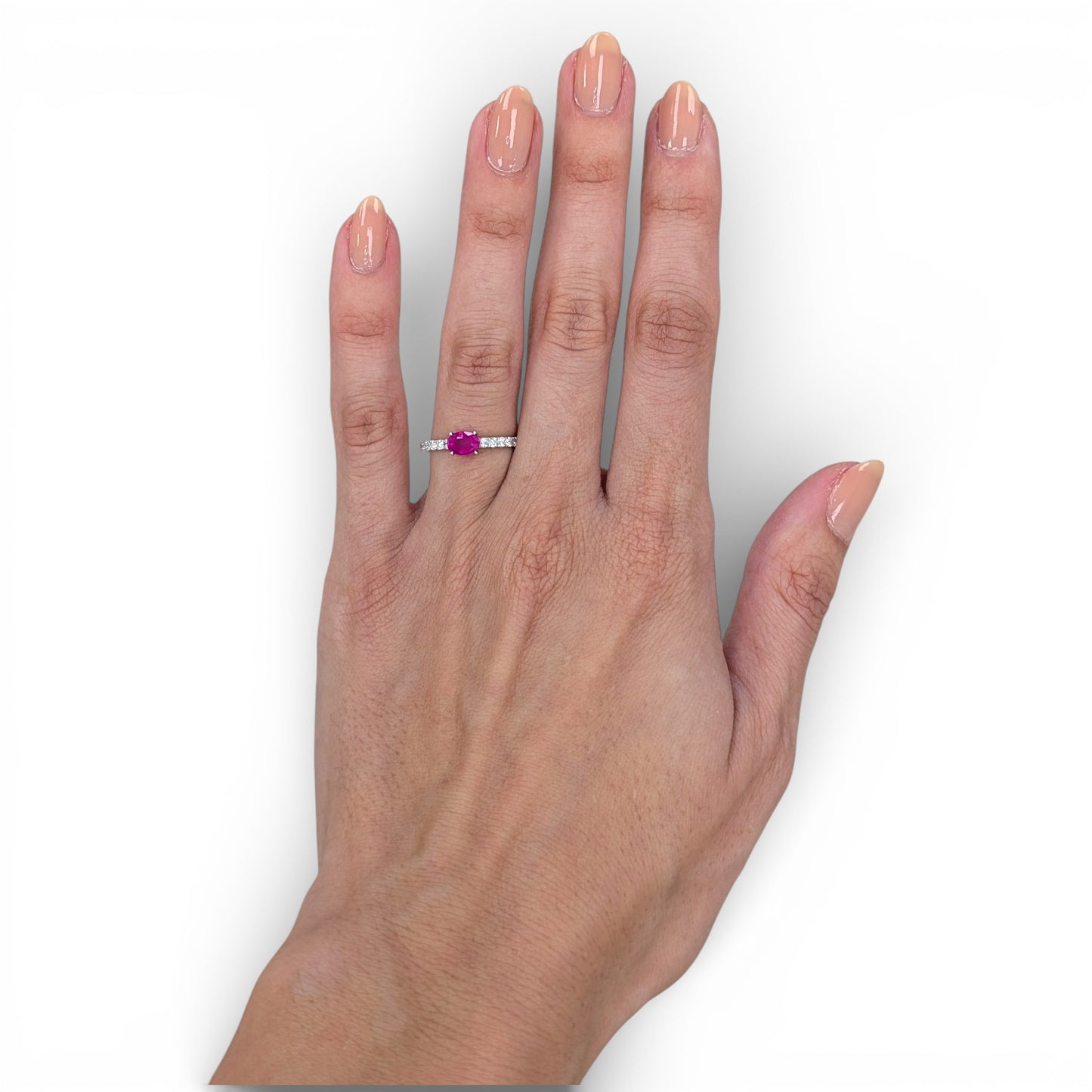 0.74 CT Ruby and Diamond Ring