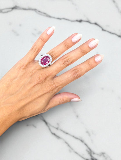 7.25 CT Ruby and Diamond Ring