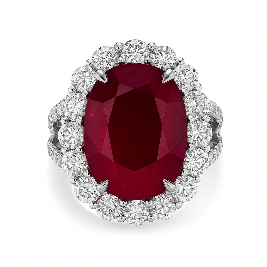 7.25 CT Ruby and Diamond Ring