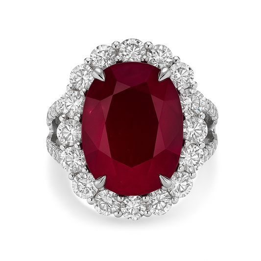 7.25 CT Ruby and Diamond Ring