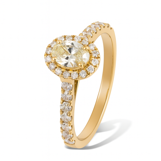 0.90 CT Yellow Diamond Ring