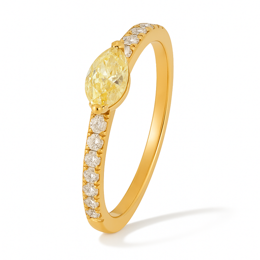 0.52 CT Yellow Diamond Ring
