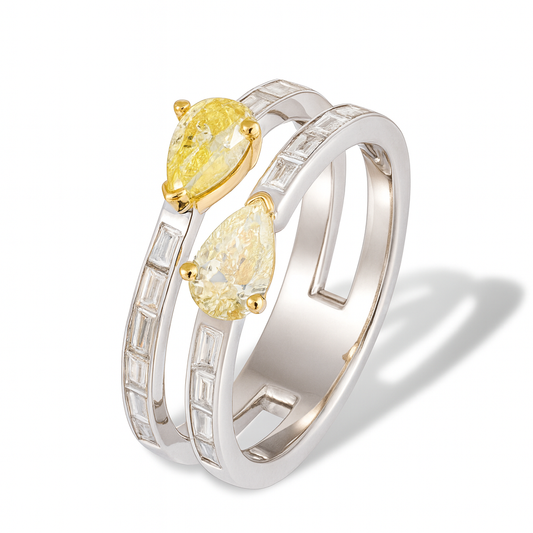 0.87 CT Yellow Diamond Split Band Ring