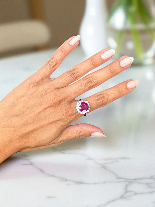 4.26 ct Unheated Ruby Ring
