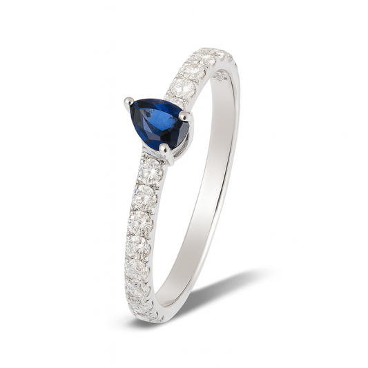 0.67 CT Sapphire and Diamond Ring