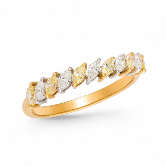 0.51 CT Yellow & White Diamond Ring