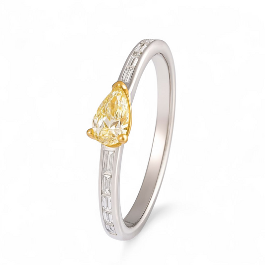 0.48 CT Yellow Diamond Ring
