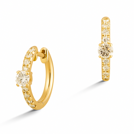 0.44 CT Diamond Hoops
