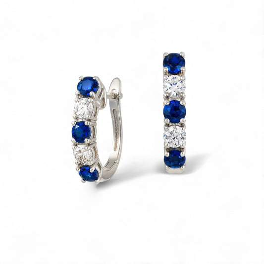 1.23 CT Sapphire & Diamond Huggie