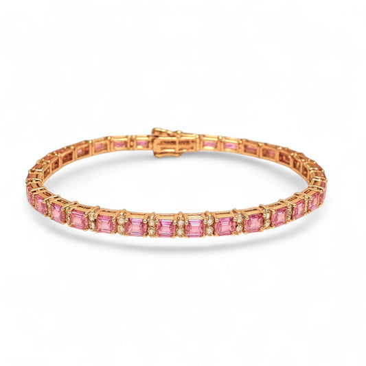 7.36 CT Pink Sapphire Bracelet