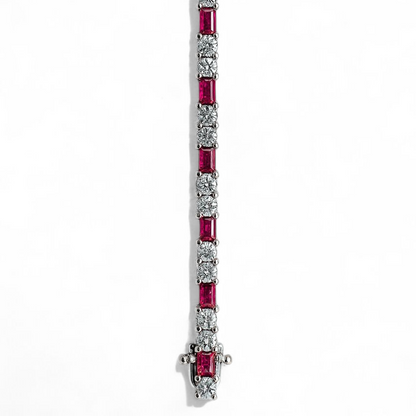 1.32 CT Ruby & White Gold Bracelet