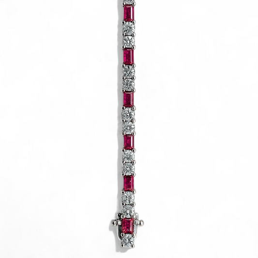 1.32 CT Ruby & White Gold Bracelet