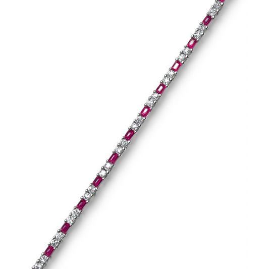 1.32 CT Ruby & White Gold Bracelet