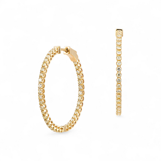 1.61 CT Yellow Diamond Hoop