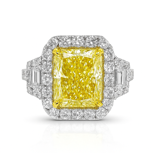4.01 CT Yellow Diamond Halo Ring