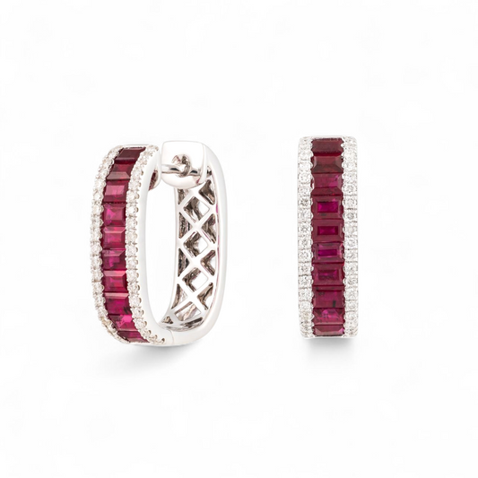 2.69 CT Ruby Hoops