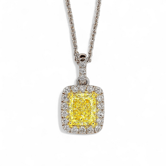 1.57 CT Yellow Diamond Pendant
