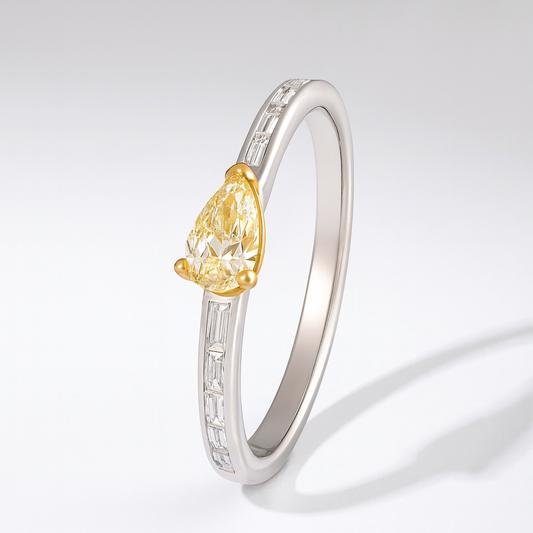 0.48 CT Yellow Diamond Ring