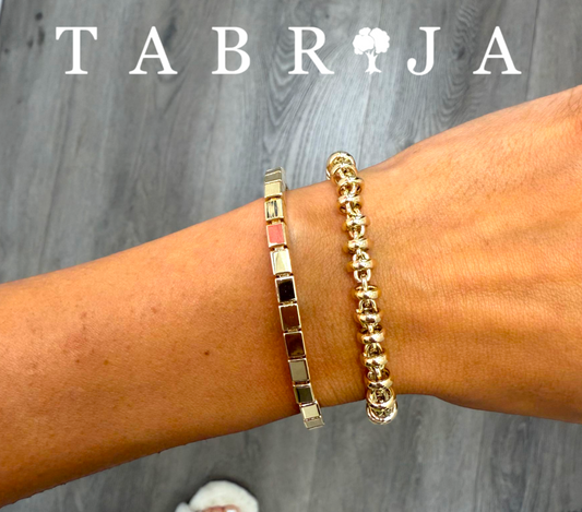 Golden Geometric Link Bracelet